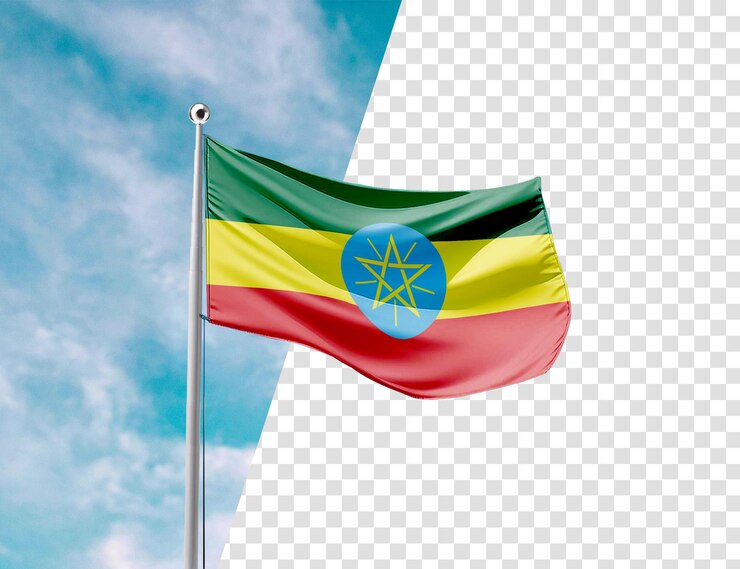 PSD bandera de etiopía con fondo transparente