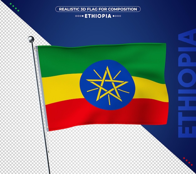 PSD bandera de etiopía con textura realista