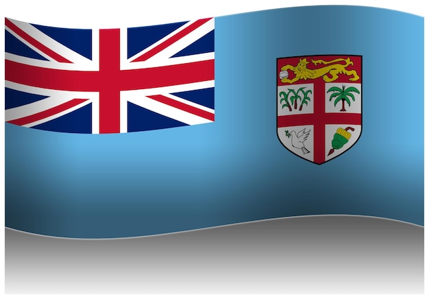 PSD la bandera de fiji en 3d