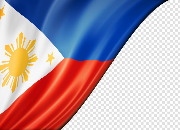 PSD bandera de filipinas aislado en bandera blanca