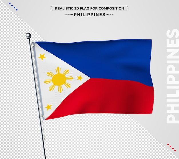 Bandera de filipinas con textura realista