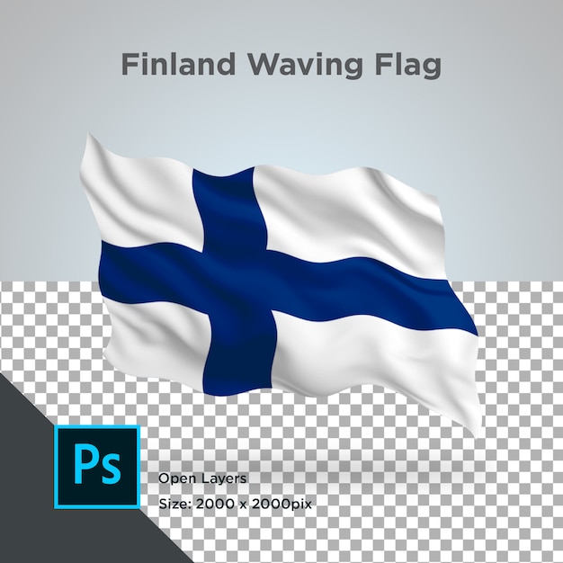 PSD bandera de finlandia ola psd transparente