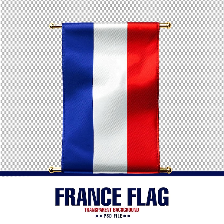 PSD bandera de francia en fondo claro psd editable