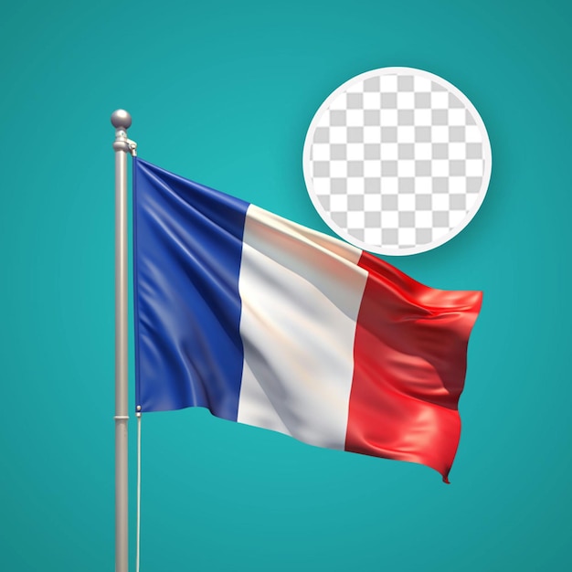 PSD bandera de francia transparente modelo realista
