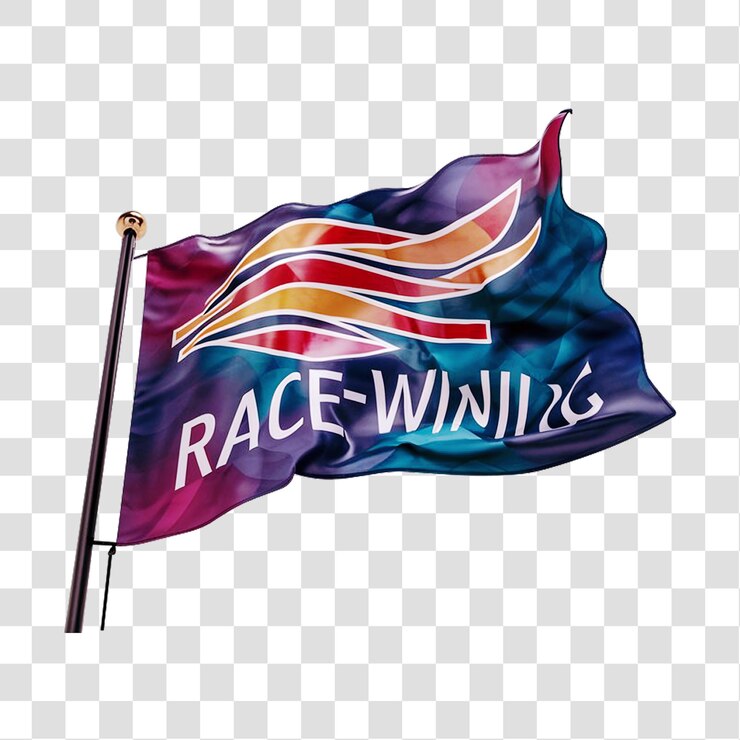 Una bandera ganadora de la carrera aislada sobre un fondo transparente