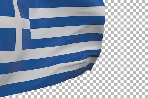 Bandera de Grecia aislada. Bandera que agita. Bandera nacional de grecia