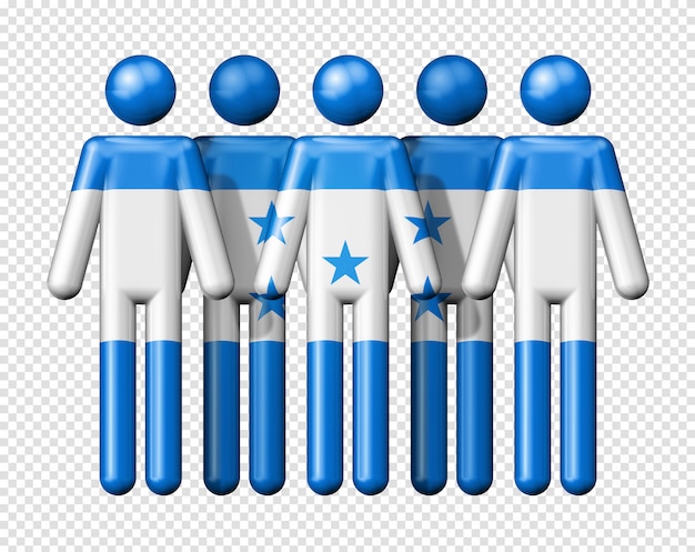 PSD bandera de honduras en figura de palo