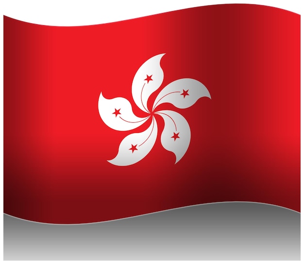 La bandera de Hong Kong en 3D