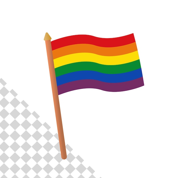 PSD bandera de icono elemento de diseño de bandera de orgullo para el mes del orgullo los colores del arco iris en bg aislado