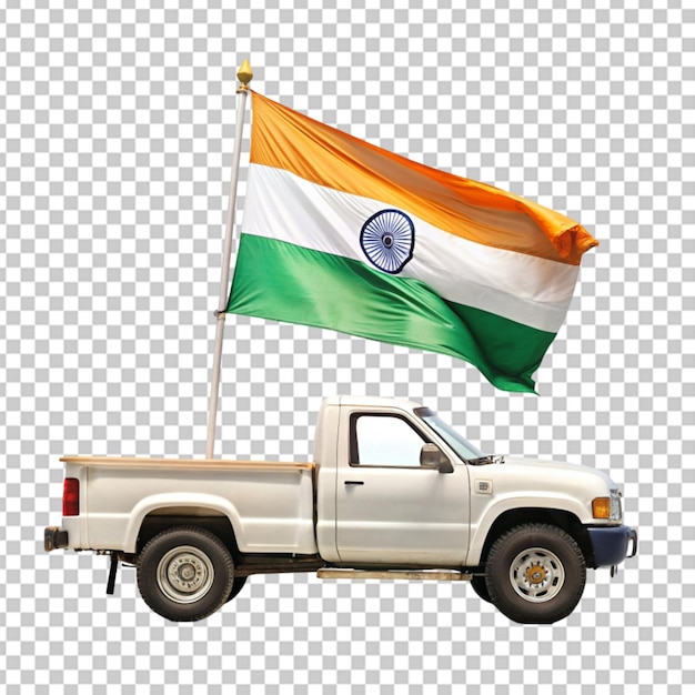 PSD la bandera de la india en una camioneta de fondo transparente