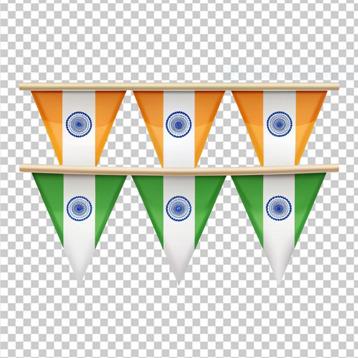 PSD bandera de la india en un fondo transparente