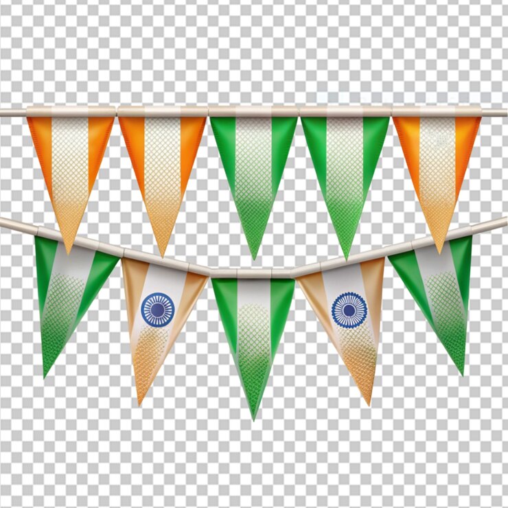 PSD bandera de la india en un fondo transparente