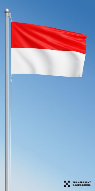 La bandera indonesia agitada está aislada