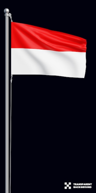 La bandera indonesia agitada está aislada