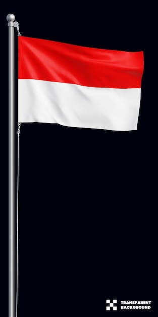 La bandera indonesia está aislada