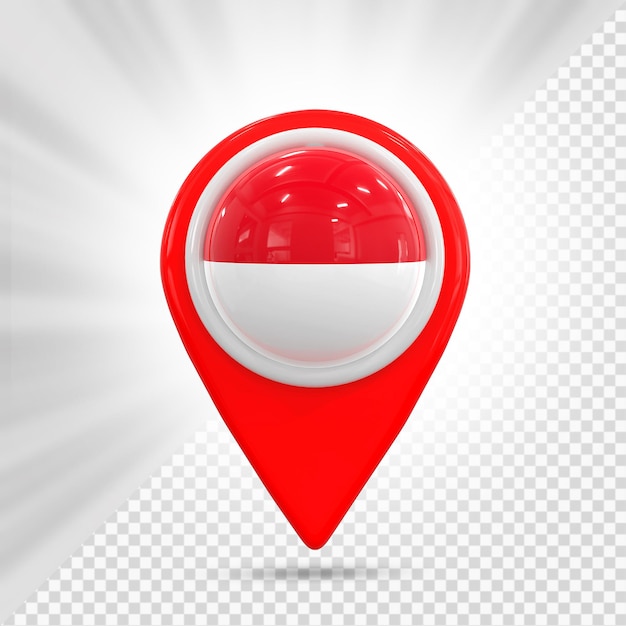 Bandera de Indonesia Pin Mapa 3D