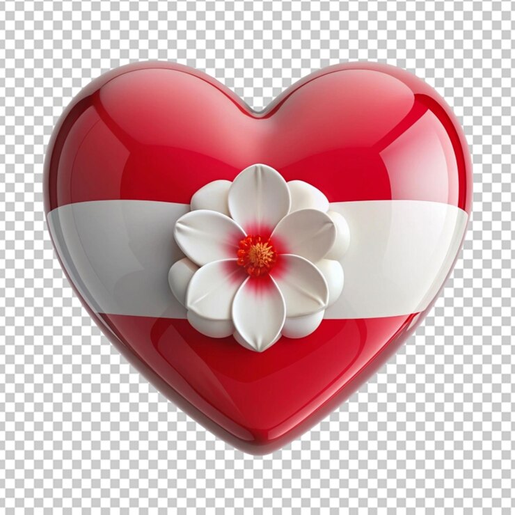 PSD la bandera de indonesia tiene un corazón de flor.