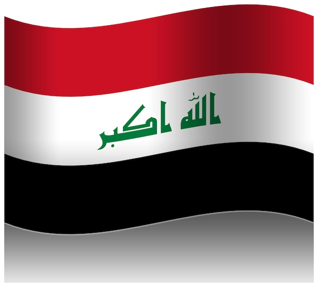 La bandera de Irak en 3D