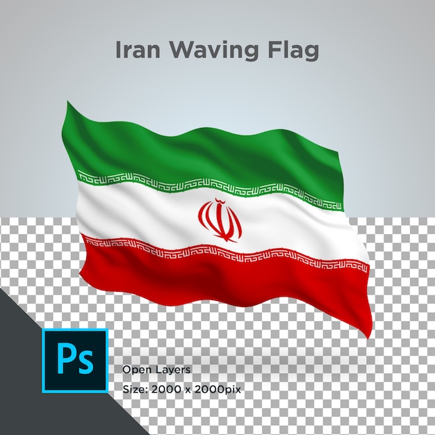 Bandera de Irán Ola PSD transparente