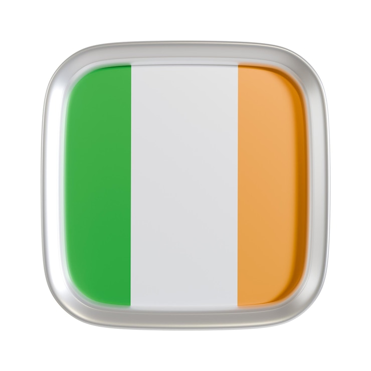 PSD bandera de irlanda icono cuadrado en 3d