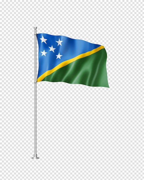 PSD bandera de las islas salomón aislado en blanco