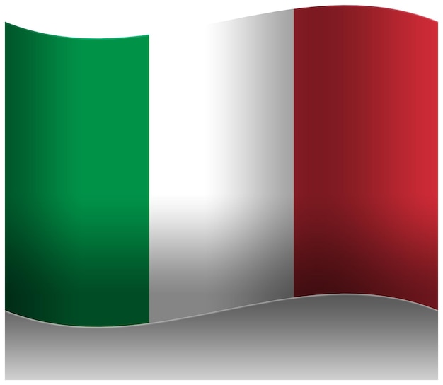 PSD la bandera de italia en 3d