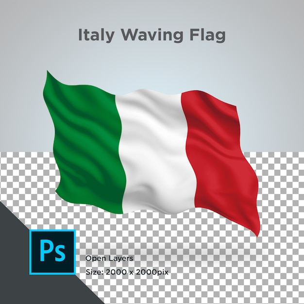 Bandera de Italia Onda transparente PSD