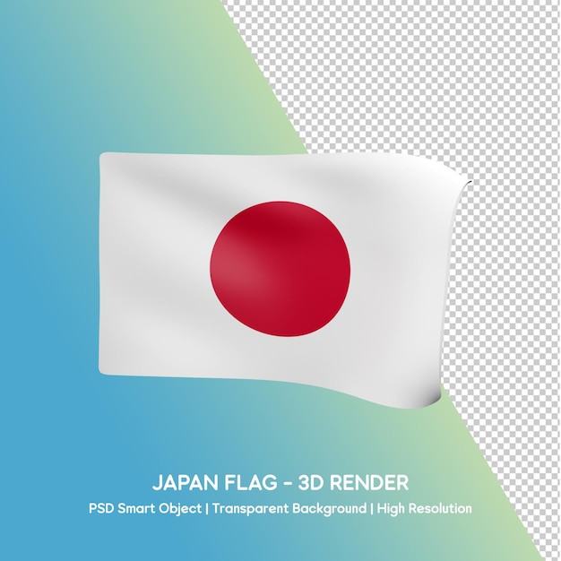 bandera de japón diseño 3d un fondo azul y verde con una bandera y una imagen de una bandera