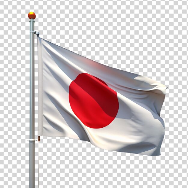 PSD bandera japonesa aislada sobre un fondo transparente