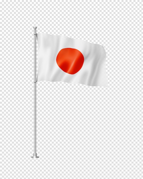 PSD bandera japonesa aislado en blanco