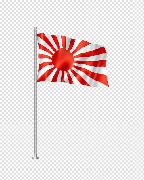 Bandera japonesa de la bandera naval aislada en blanco