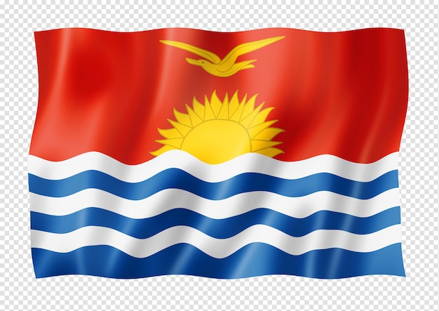 Bandera de Kiribati aislado en blanco