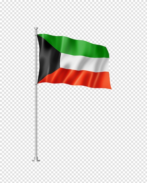 PSD bandera kuwaití aislado en blanco