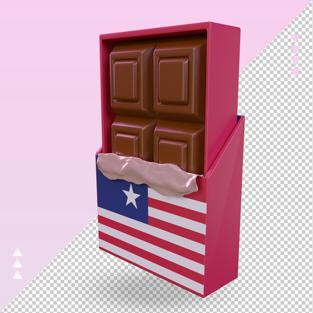 Bandera de liberia de chocolate 3d que representa la vista derecha