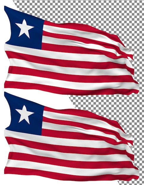 PSD la bandera de liberia es una onda aislada, una textura plana y un fondo transparente.