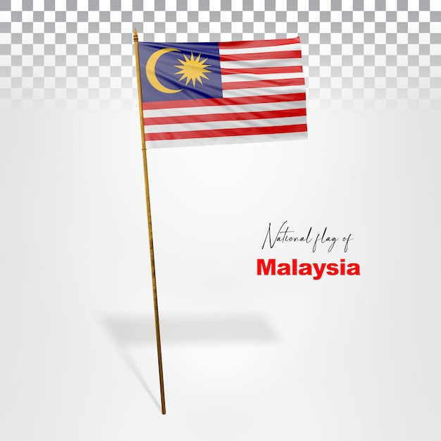 Bandera de malasia representación 3d premium psd