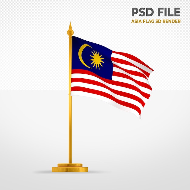 Bandera de Malysia Estilo 3D