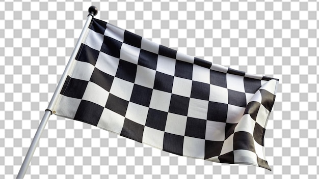 PSD bandera de meta de carreras a cuadros aislada sobre un fondo transparente