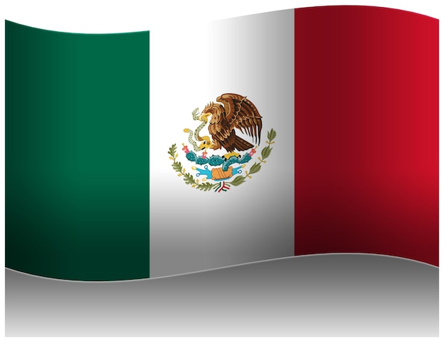 La bandera de México en 3D