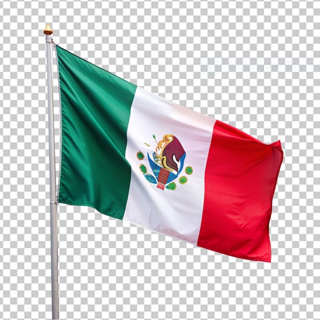 PSD bandera de méxico con estandarte texturizado