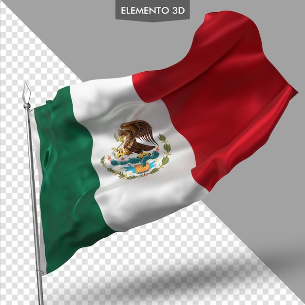 Bandera de méxico premium render 3d