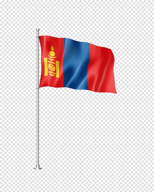 PSD bandera de mongolia aislado en blanco