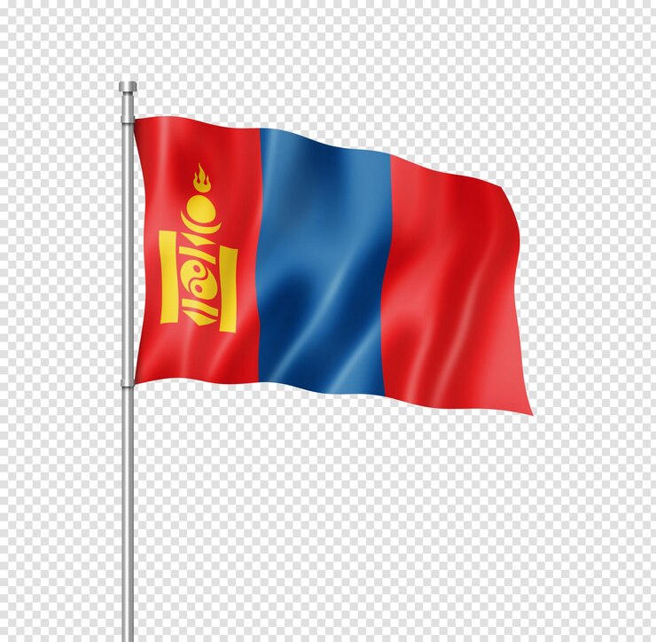 PSD bandera de mongolia aislado en blanco