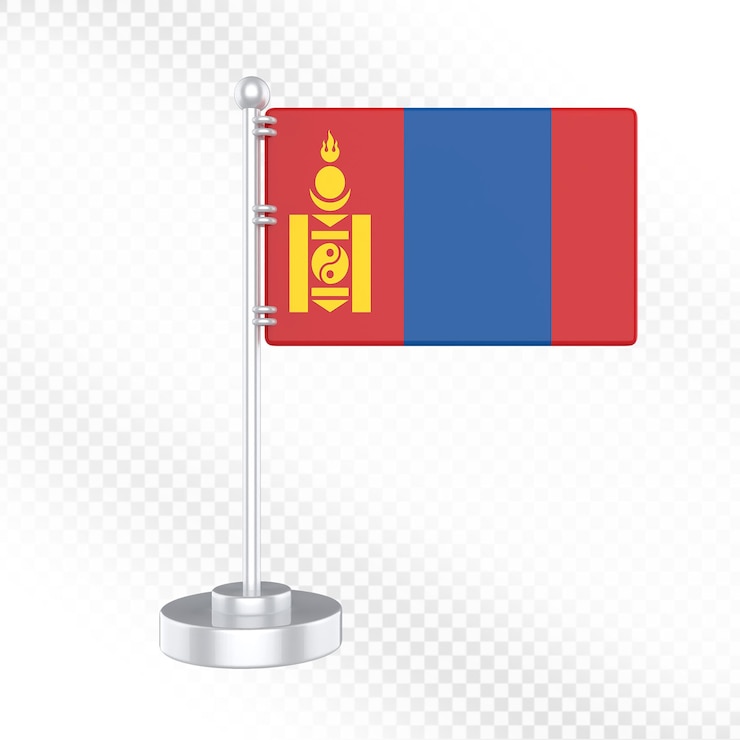 PSD la bandera de mongolia en el puesto