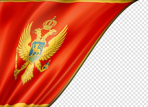 Bandera de montenegro aislado en bandera blanca