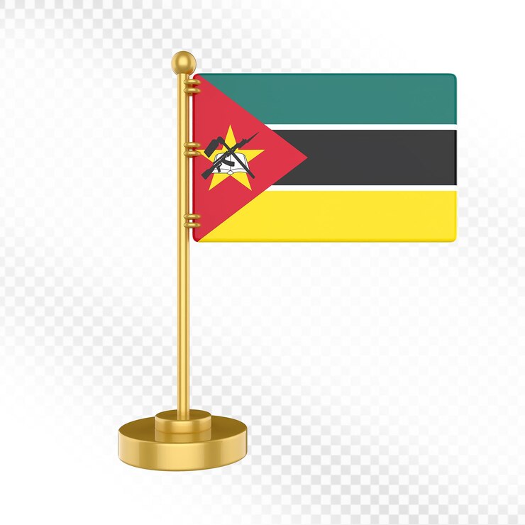PSD la bandera de mozambique en el puesto de oro