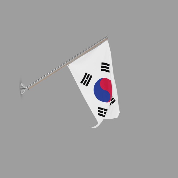 Bandera nacional de alta calidad de Corea del Sur Imagen PSD editable