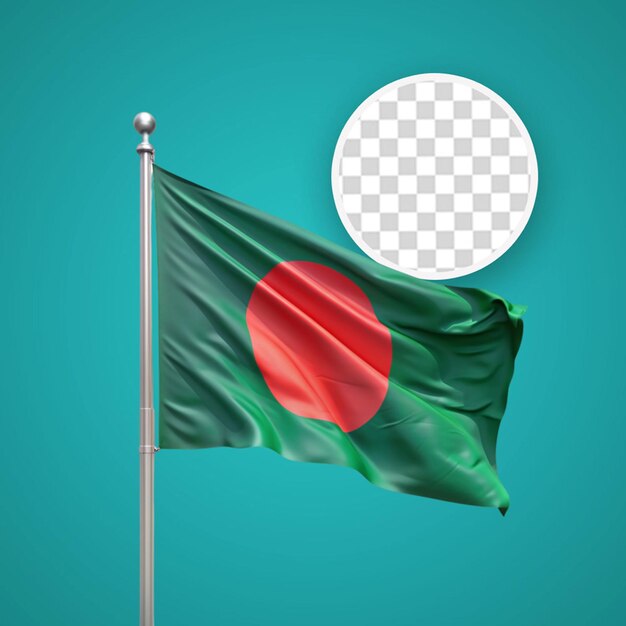 PSD bandera nacional de bangladesh aislada