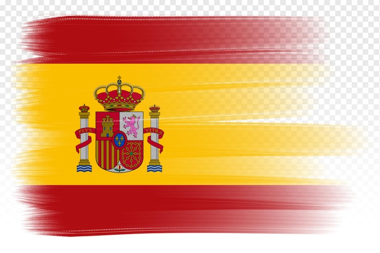 PSD bandera nacional de españa modelo de diseño transparente bandera de españa trazo de pincel transparente