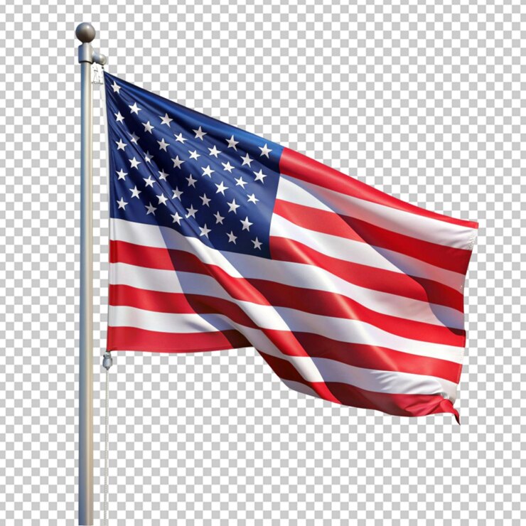 bandera nacional de los Estados Unidos en fondo blanco